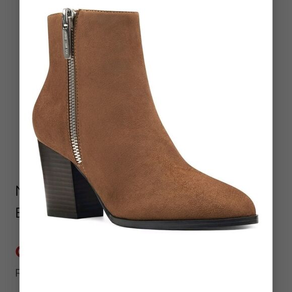 **NEW** 9 WEST NEVA ANKLE BOOTS IN BROWN LADIES SIZE 9 - Picture 1 of 9